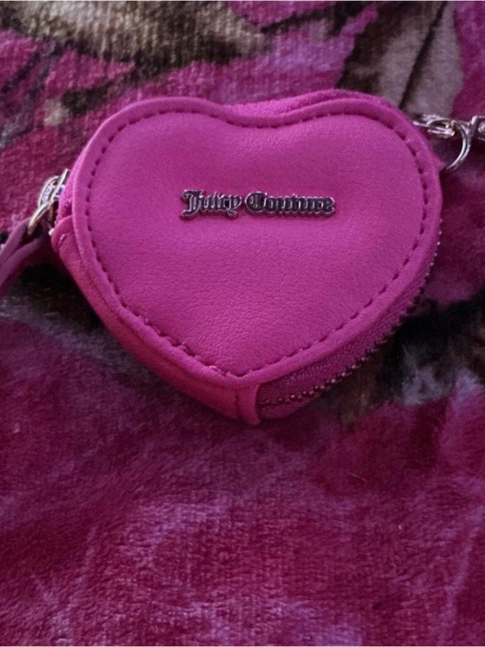 Juicy Couture Hot Pink Heart Mini Coin Pouch